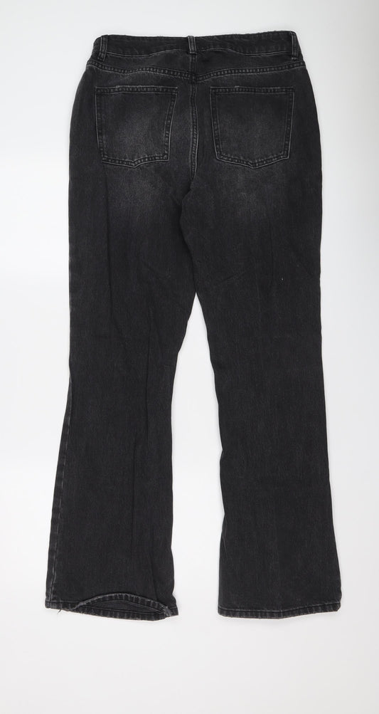 Topshop Womens Grey Cotton Tapered Jeans Size 32 in L32 in Regular Button