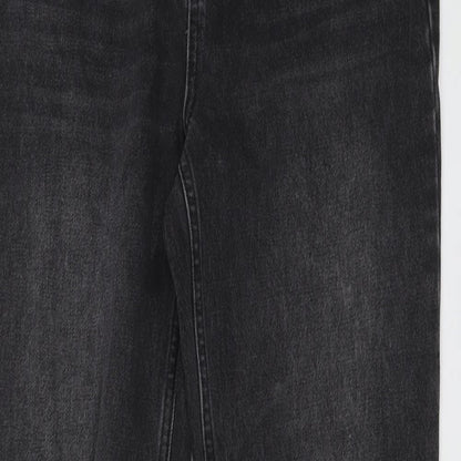 Topshop Womens Grey Cotton Tapered Jeans Size 32 in L32 in Regular Button