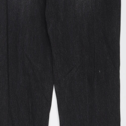 Topshop Womens Grey Cotton Tapered Jeans Size 32 in L32 in Regular Button