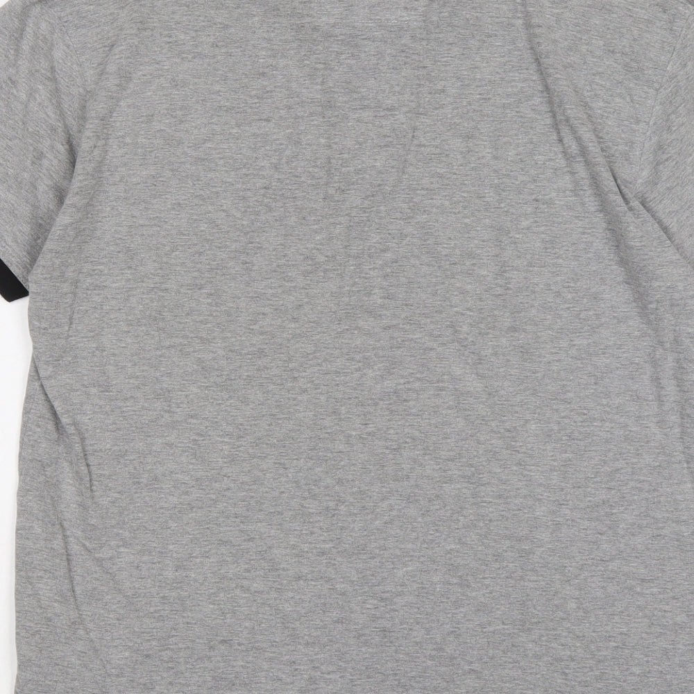 Soul Star Mens Grey Cotton Polo Size L Collared Button