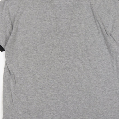 Soul Star Mens Grey Cotton Polo Size L Collared Button