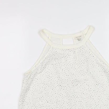 River Island Womens Ivory Polyester Basic Tank Size 8 Round Neck