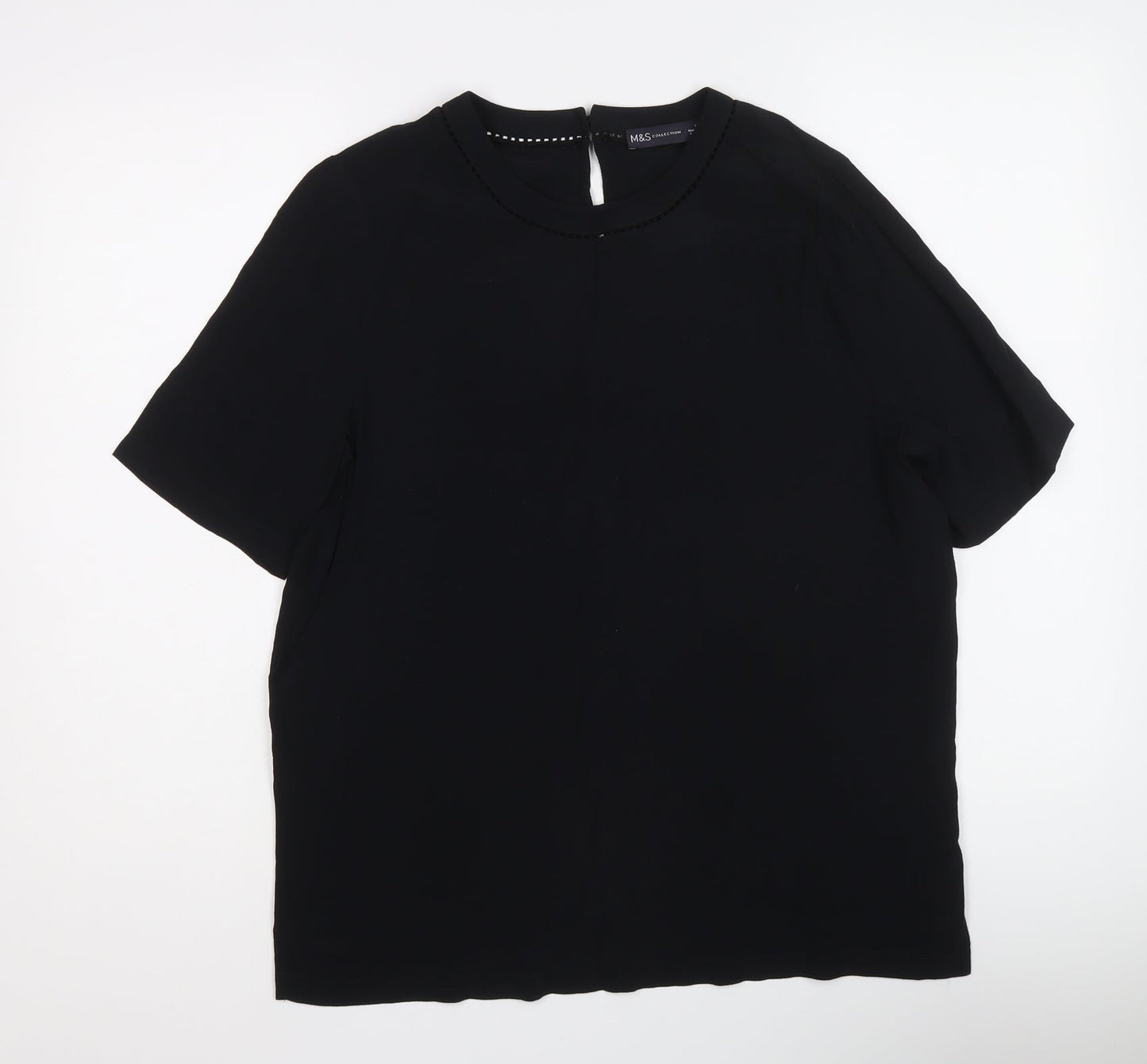 Womens UK Size 12 Marks and Spencer Black Basic T-Shirt