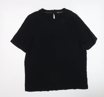 Womens UK Size 12 Marks and Spencer Black Basic T-Shirt