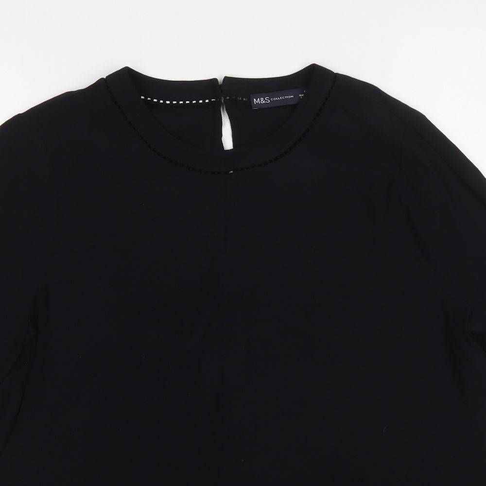 Womens UK Size 12 Marks and Spencer Black Basic T-Shirt