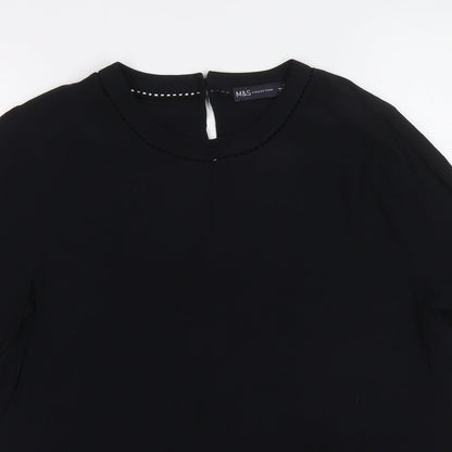Womens UK Size 12 Marks and Spencer Black Basic T-Shirt