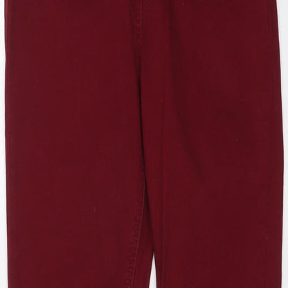 Authentic Womens Red Cotton Skinny Jeans Size 12 L25 in Regular Button