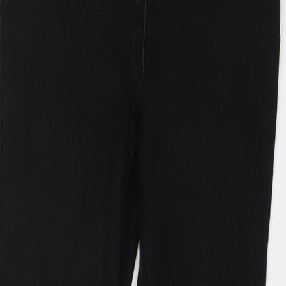 Authentic Womens Black Cotton Skinny Jeans Size 12 L27 in Regular Button