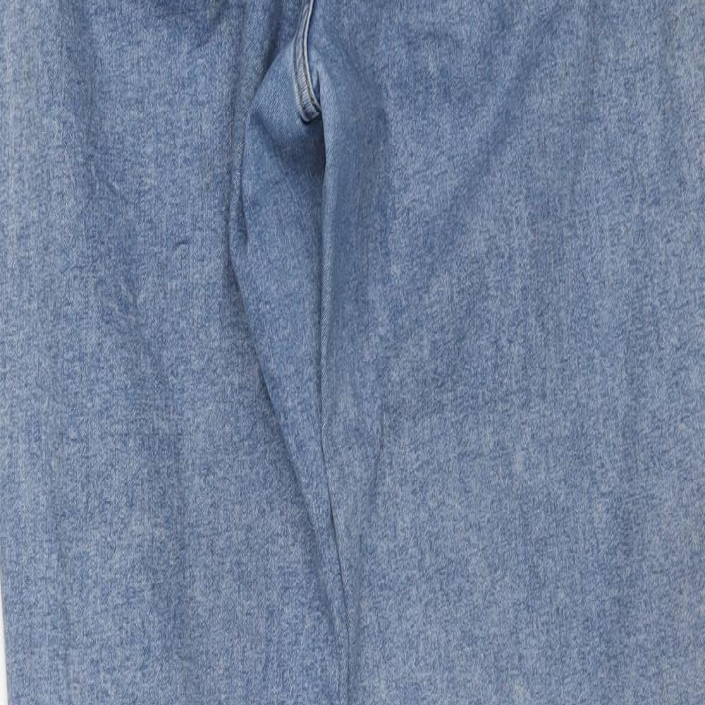 Denim & Co. Womens Blue Cotton Boyfriend Jeans Size 12 L26 in Regular Button