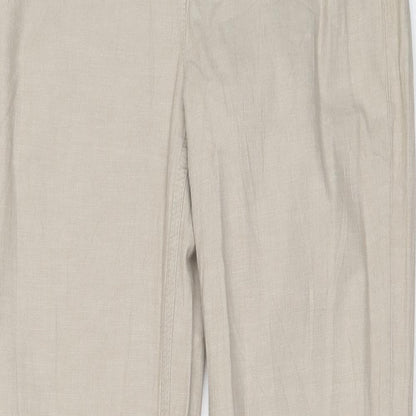 Womens UK Size 10 Per Una Regular Fit Carrot Beige Trousers