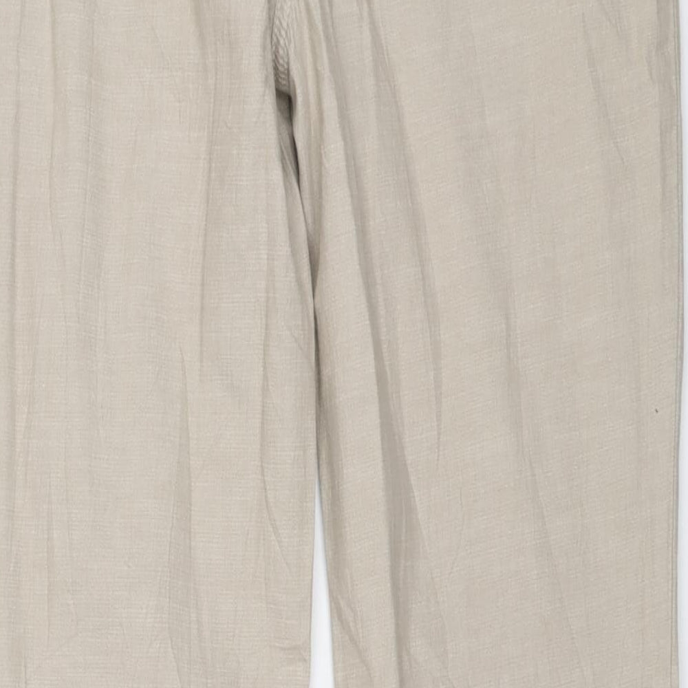 Womens UK Size 10 Per Una Regular Fit Carrot Beige Trousers