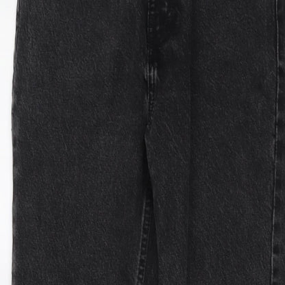 Zara Womens Grey Cotton Boyfriend Jeans Size 8 L26 in Regular Button