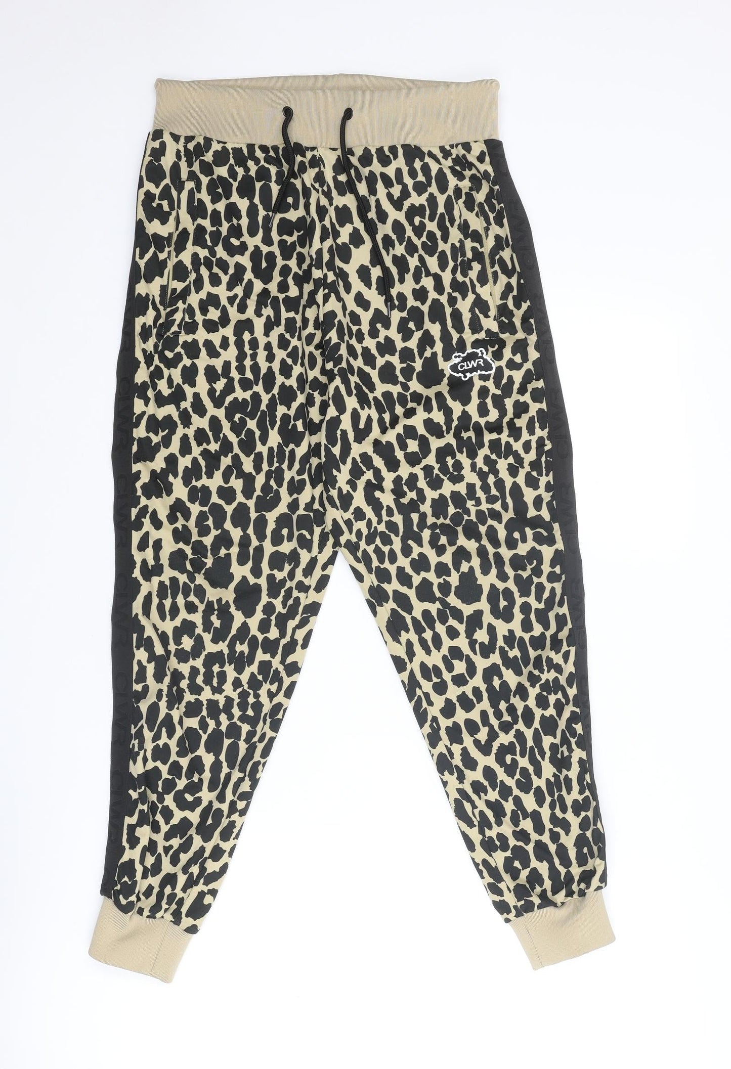 Colourwear Womens Multicoloured Animal Print Polyester Jogger Trousers Size S Regular Drawstring