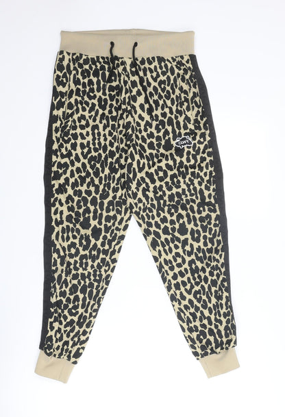 Colourwear Womens Multicoloured Animal Print Polyester Jogger Trousers Size S Regular Drawstring