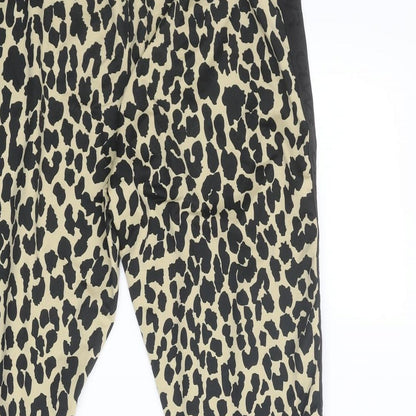 Colourwear Womens Multicoloured Animal Print Polyester Jogger Trousers Size S Regular Drawstring