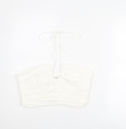 Womens UK Size XL Zara White Cropped Tank