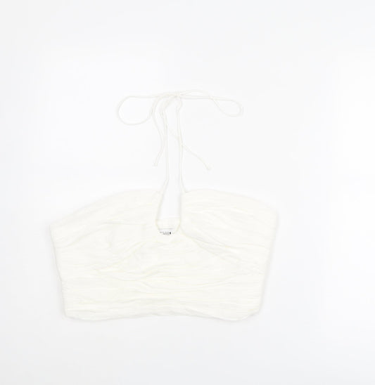 Womens UK Size XL Zara White Cropped Tank