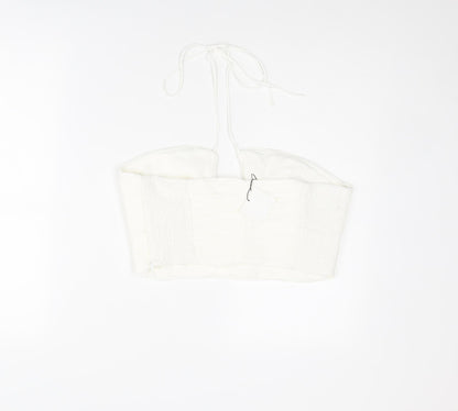 Womens UK Size XL Zara White Cropped Tank