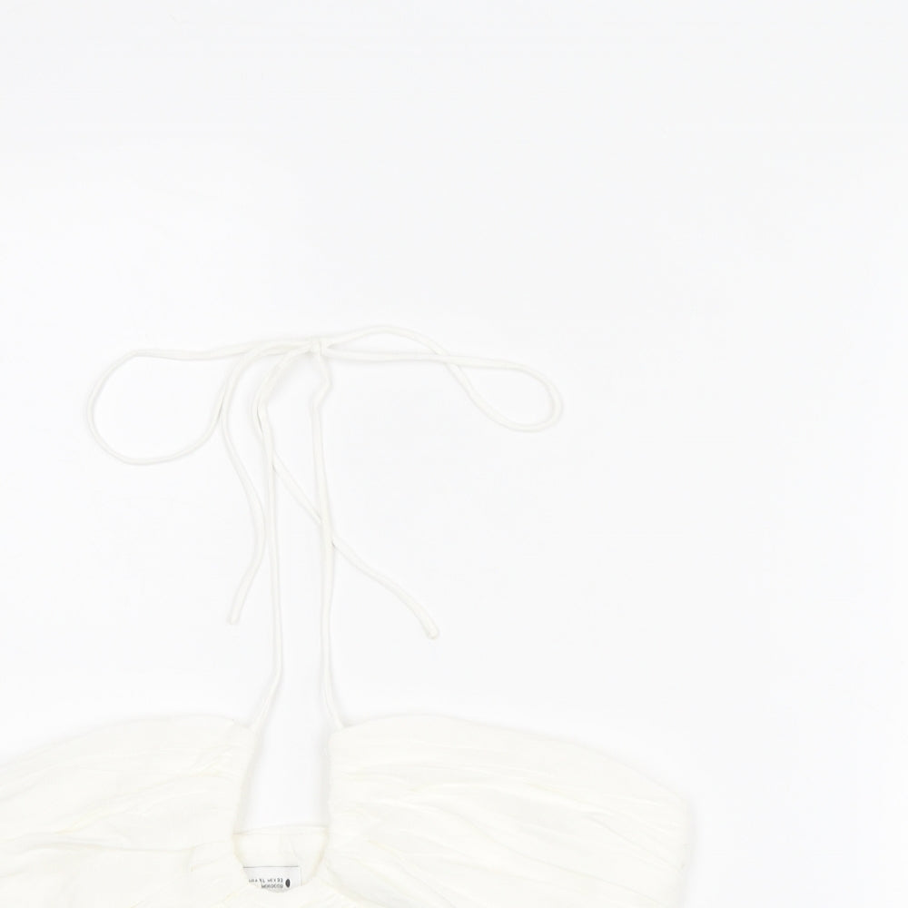 Womens UK Size XL Zara White Cropped Tank