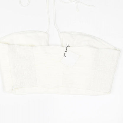 Womens UK Size XL Zara White Cropped Tank