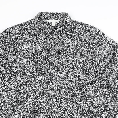 Womens UK Size XS H&M Black Basic Button-Up