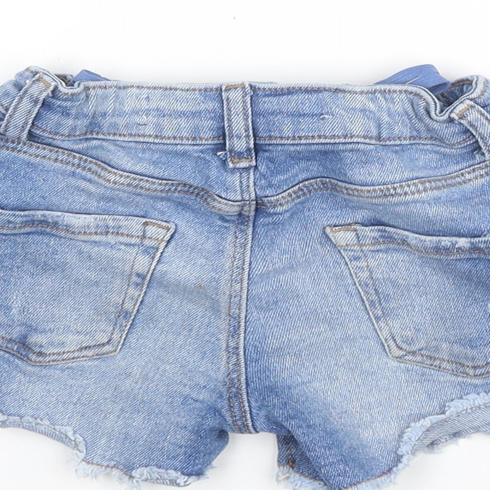 Denim & Co. Girls Blue Cotton Cut-Off Shorts Size 3-4 Years Regular