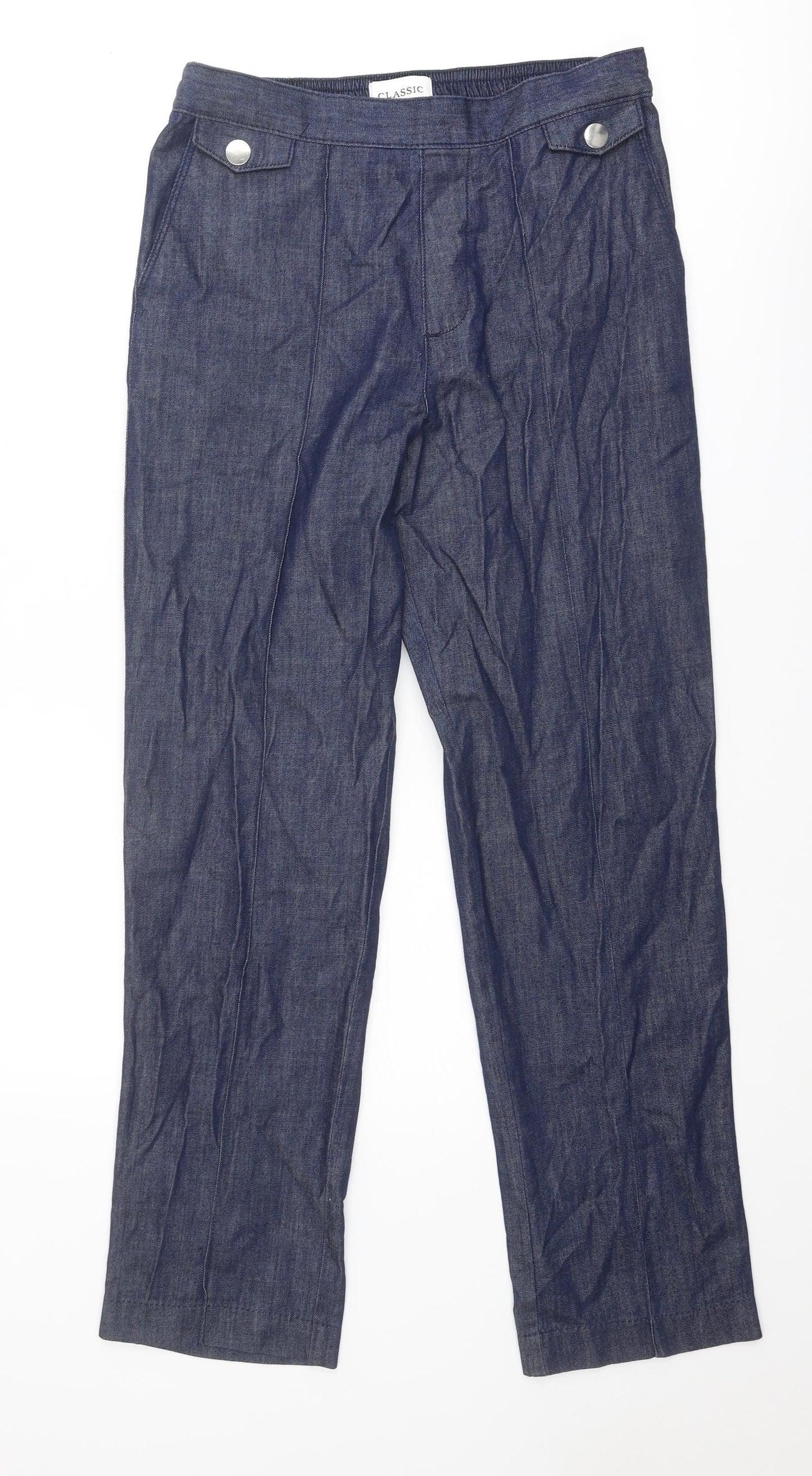 Classic Womens Blue Cotton Straight Jeans Size 30 in Regular