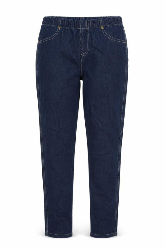 Front view of Denim & Co. women’s blue cotton jegging jeans, size UK 10, regular
