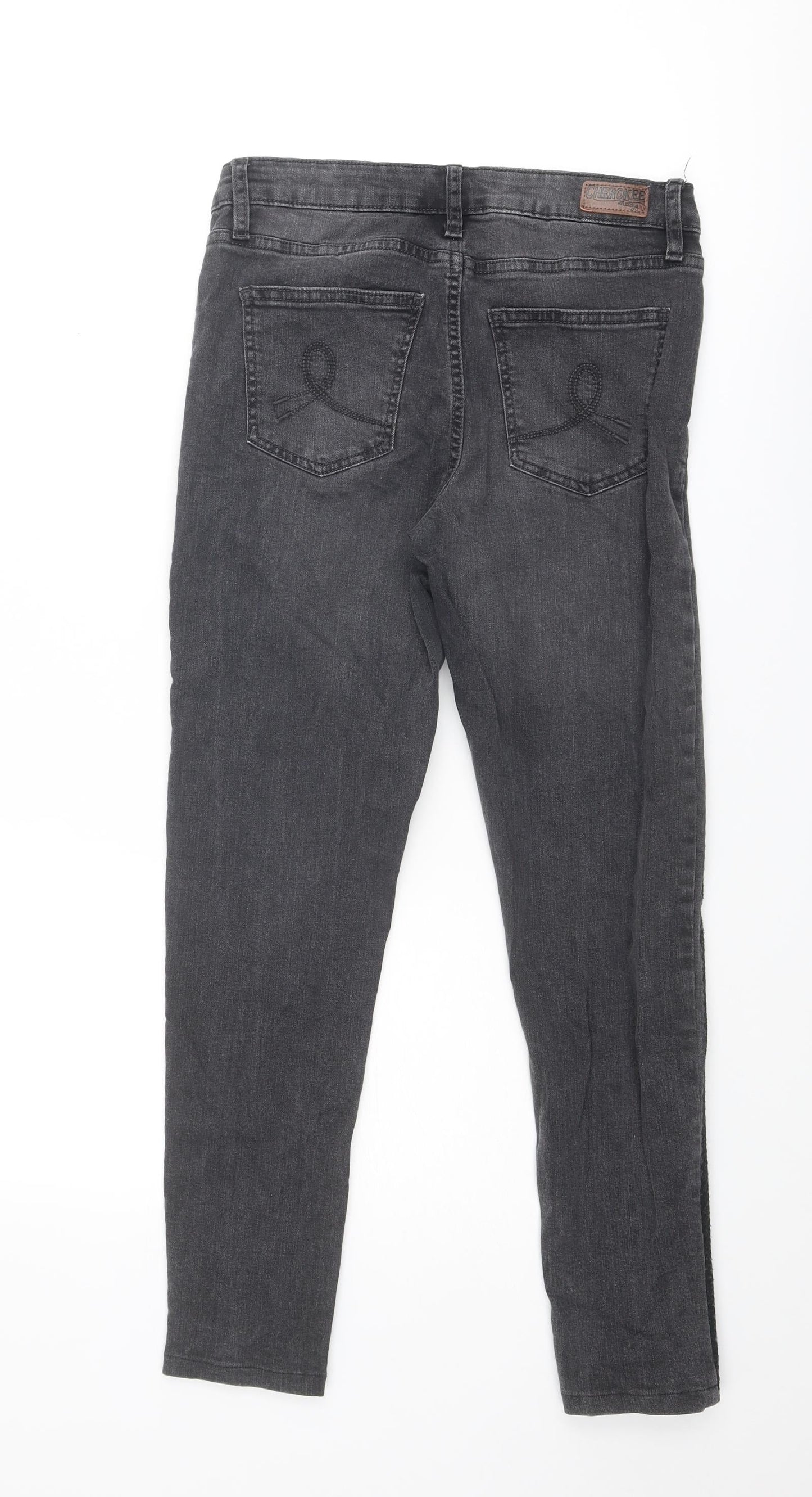 Cherokee Womens Grey Cotton Skinny Jeans Size 10 Regular Zip