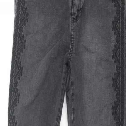 Cherokee Womens Grey Cotton Skinny Jeans Size 10 Regular Zip