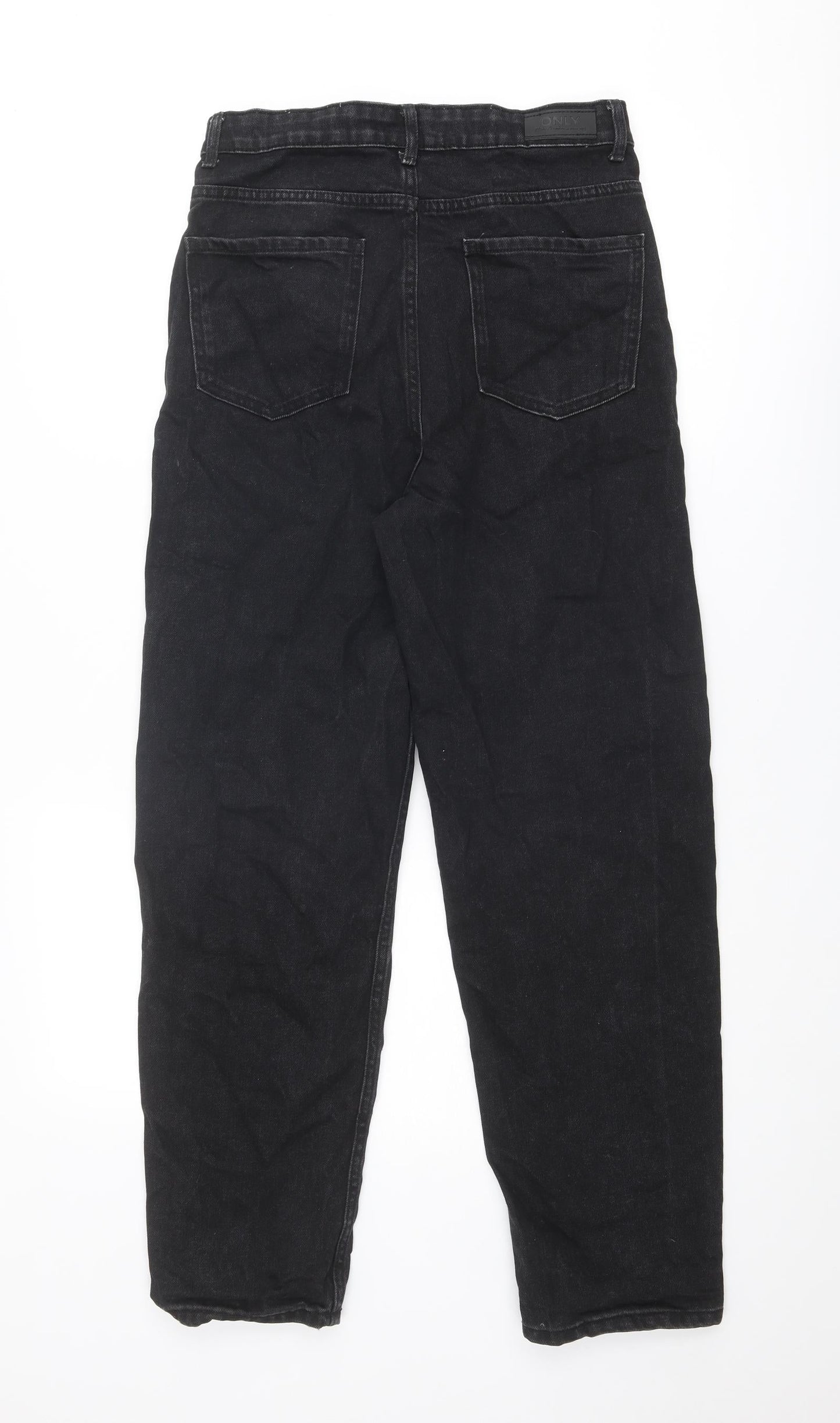 Only Womens Black Cotton Mom Jeans Size 28 in Regular Zip