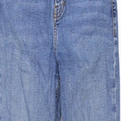 Topshop Womens Blue Cotton Skinny Jeans Size 28 in Regular Zip