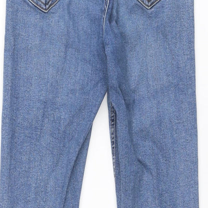 Topshop Womens Blue Cotton Skinny Jeans Size 28 in Regular Zip