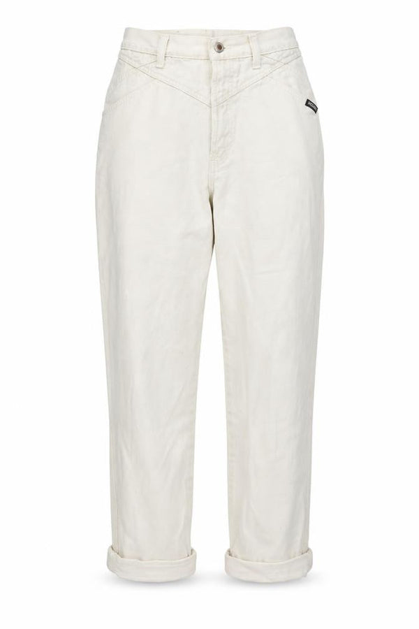 Rookies Womens Ivory Cotton Mom Jeans Size 26 in Regular Zip