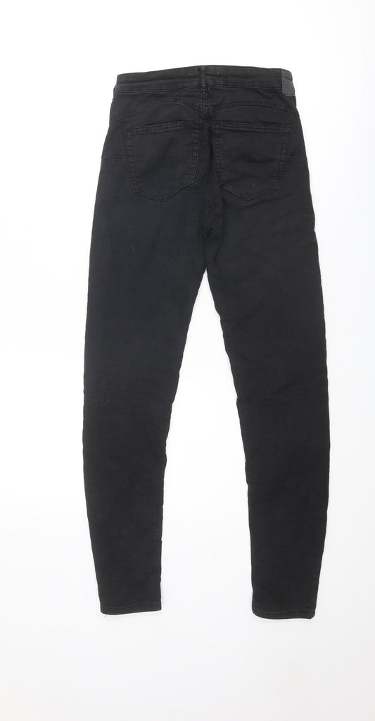 Pull&Bear Womens Black Cotton Skinny Jeans Size 24 in Regular Zip
