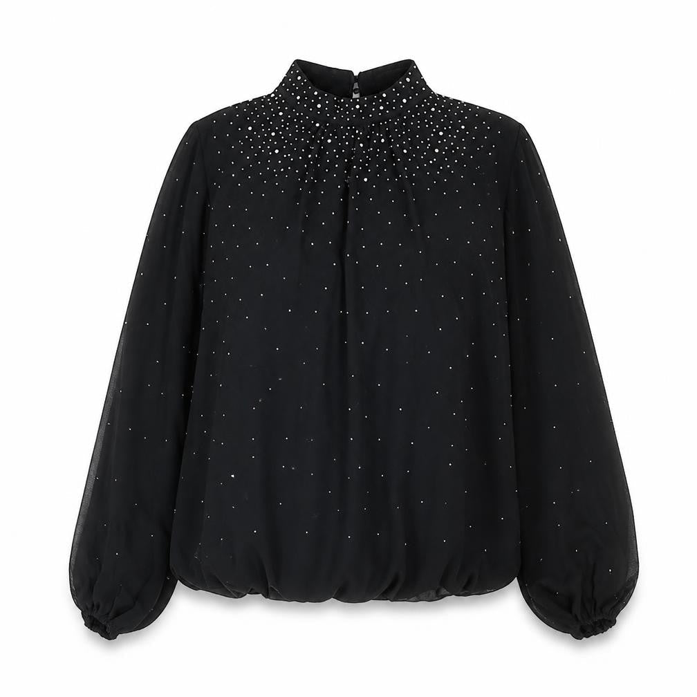 Womens UK Size M QED London Black Basic Blouse