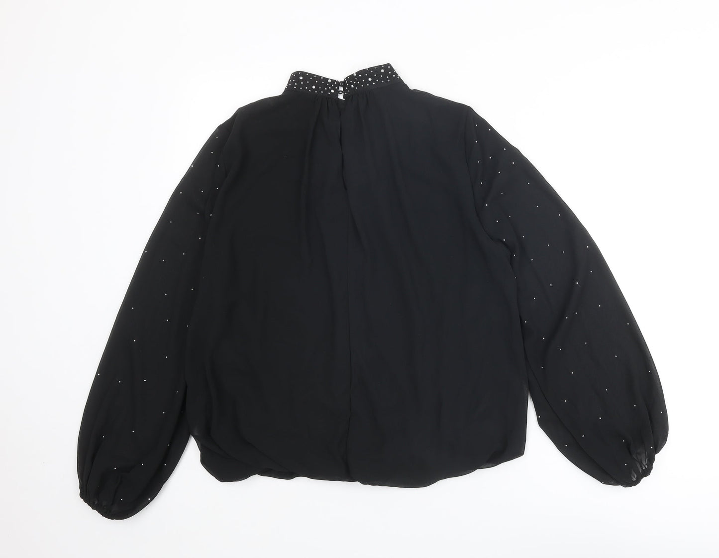 Womens UK Size M QED London Black Basic Blouse