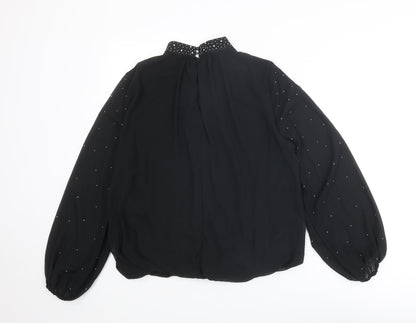 Womens UK Size M QED London Black Basic Blouse