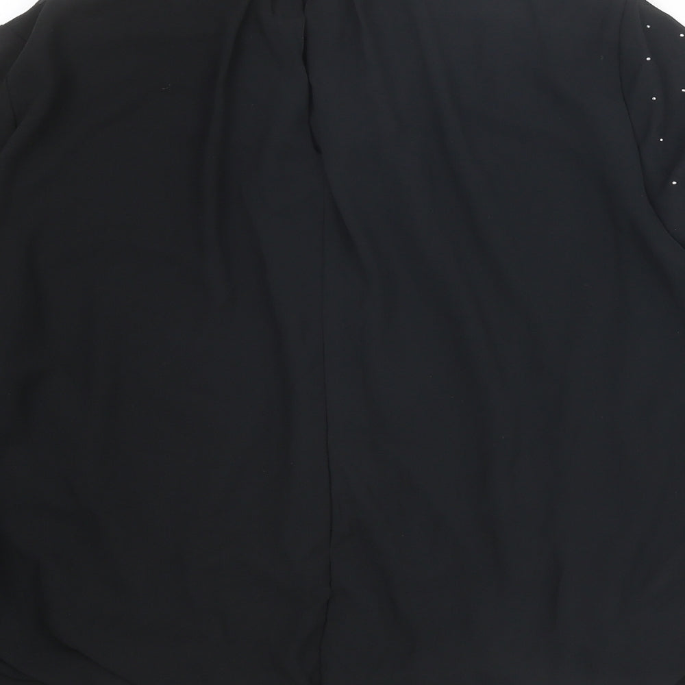 Womens UK Size M QED London Black Basic Blouse