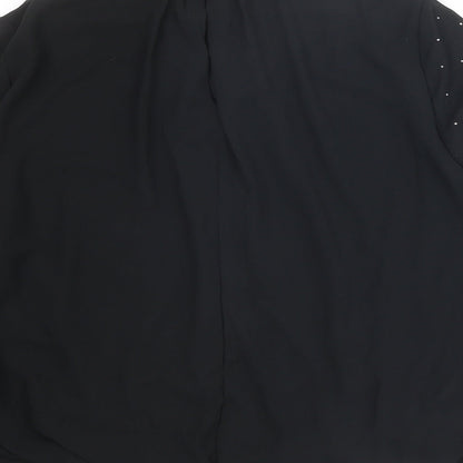 Womens UK Size M QED London Black Basic Blouse