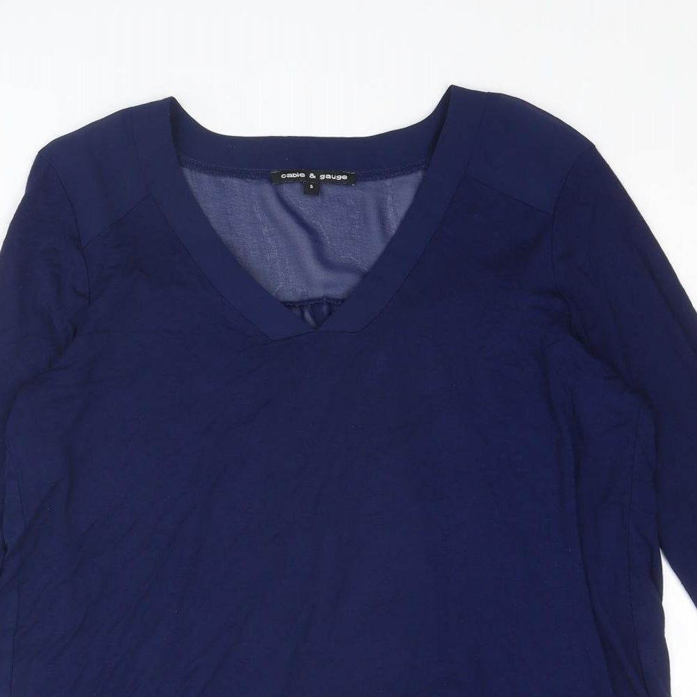 Womens UK Size S Cable & Gauge Blue Basic Blouse