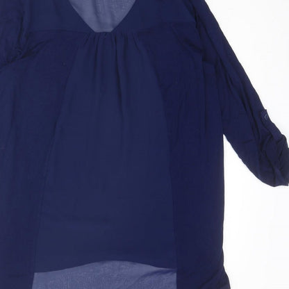 Womens UK Size S Cable & Gauge Blue Basic Blouse