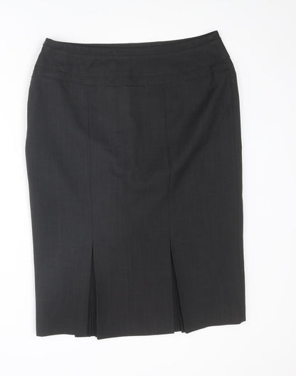 Debenhams Womens Grey Polyester A-Line Skirt Size 12 Zip