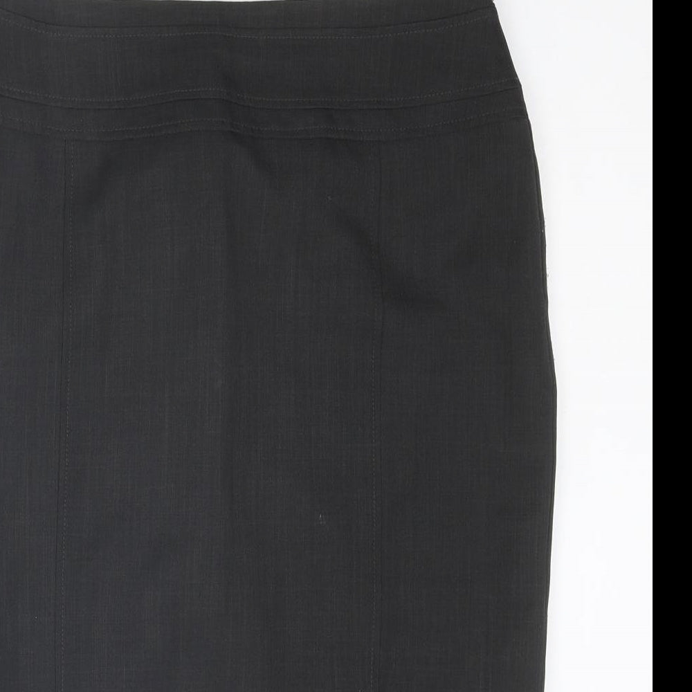 Debenhams Womens Grey Polyester A-Line Skirt Size 12 Zip