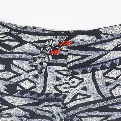 River Island Womens Multicoloured Geometric Viscose Basic Shorts Size 10 Regular Drawstring