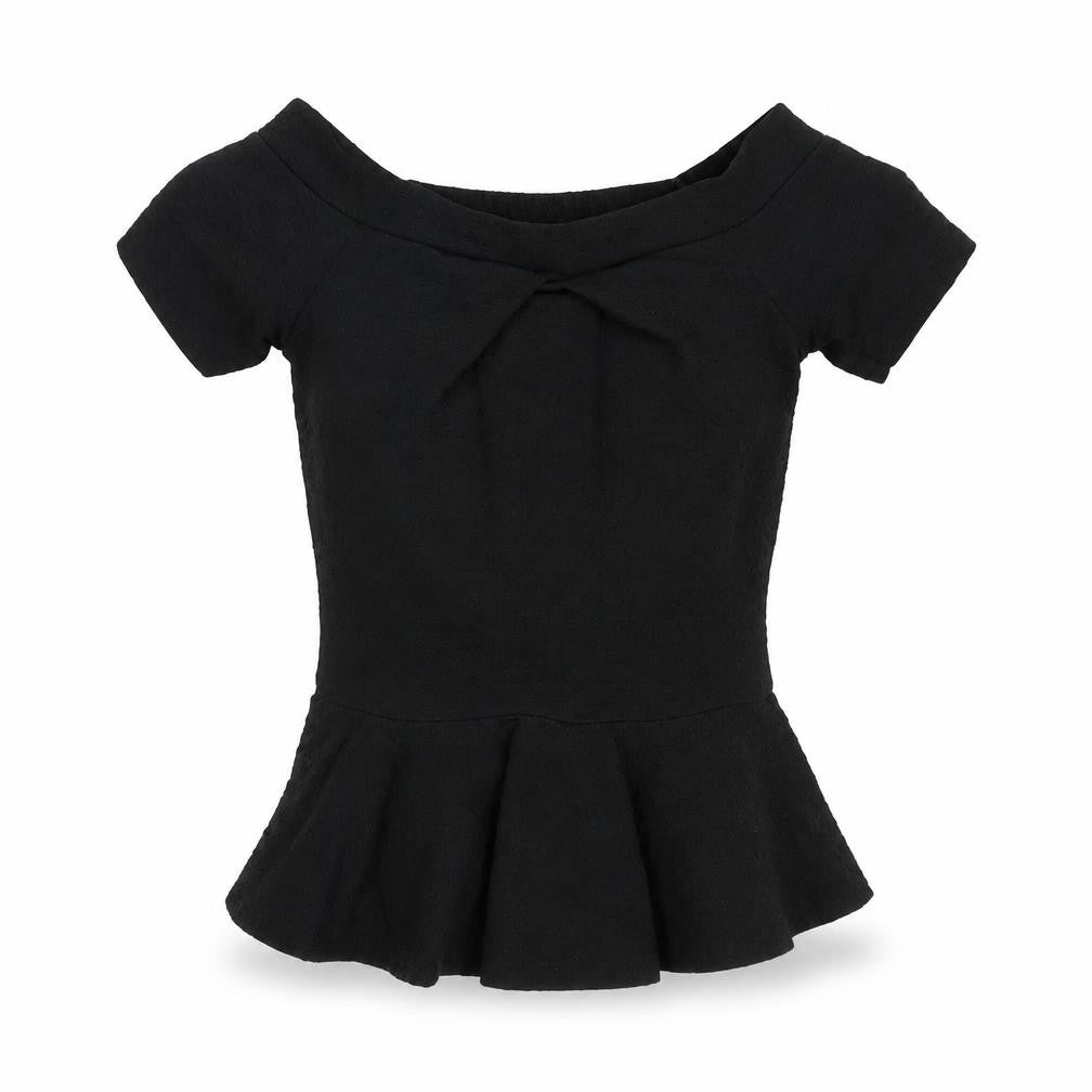 Womens UK Size 6 Quiz Black Basic T-Shirt