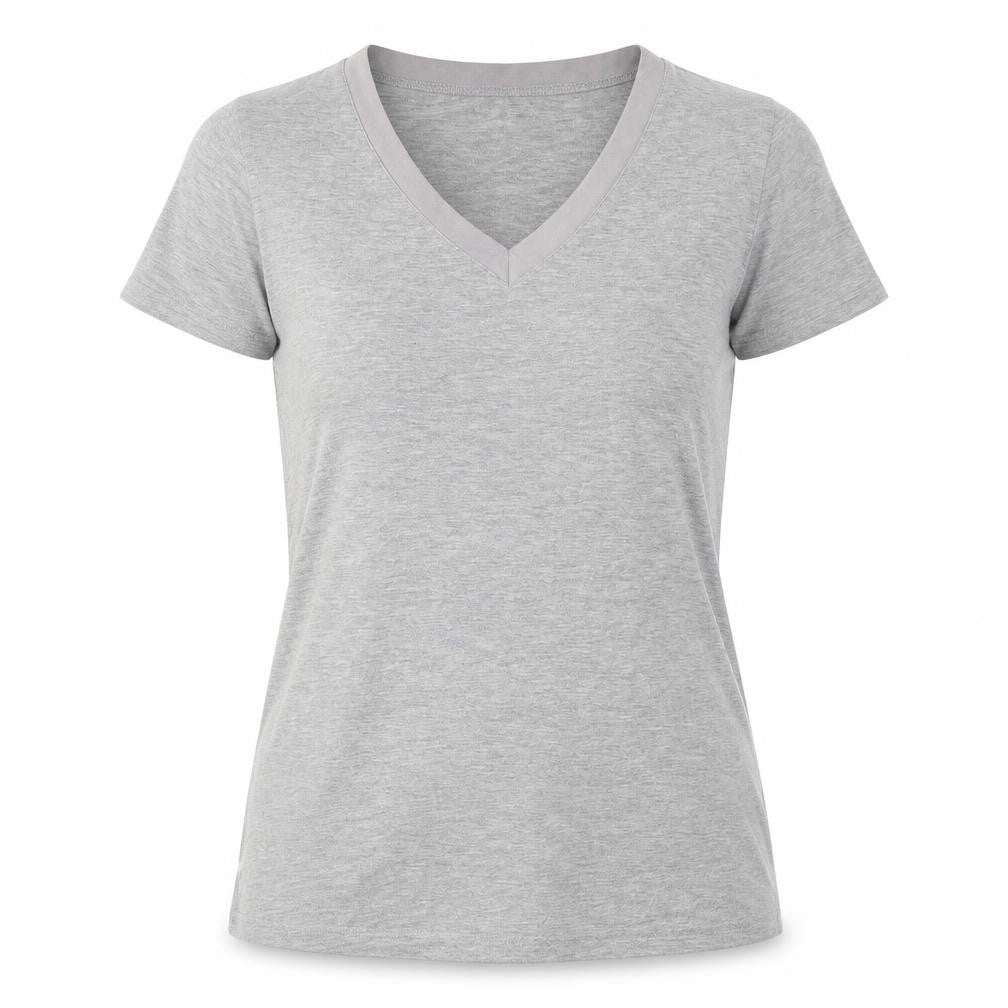 Womens UK Size S Fashion Grey Basic T-Shirt