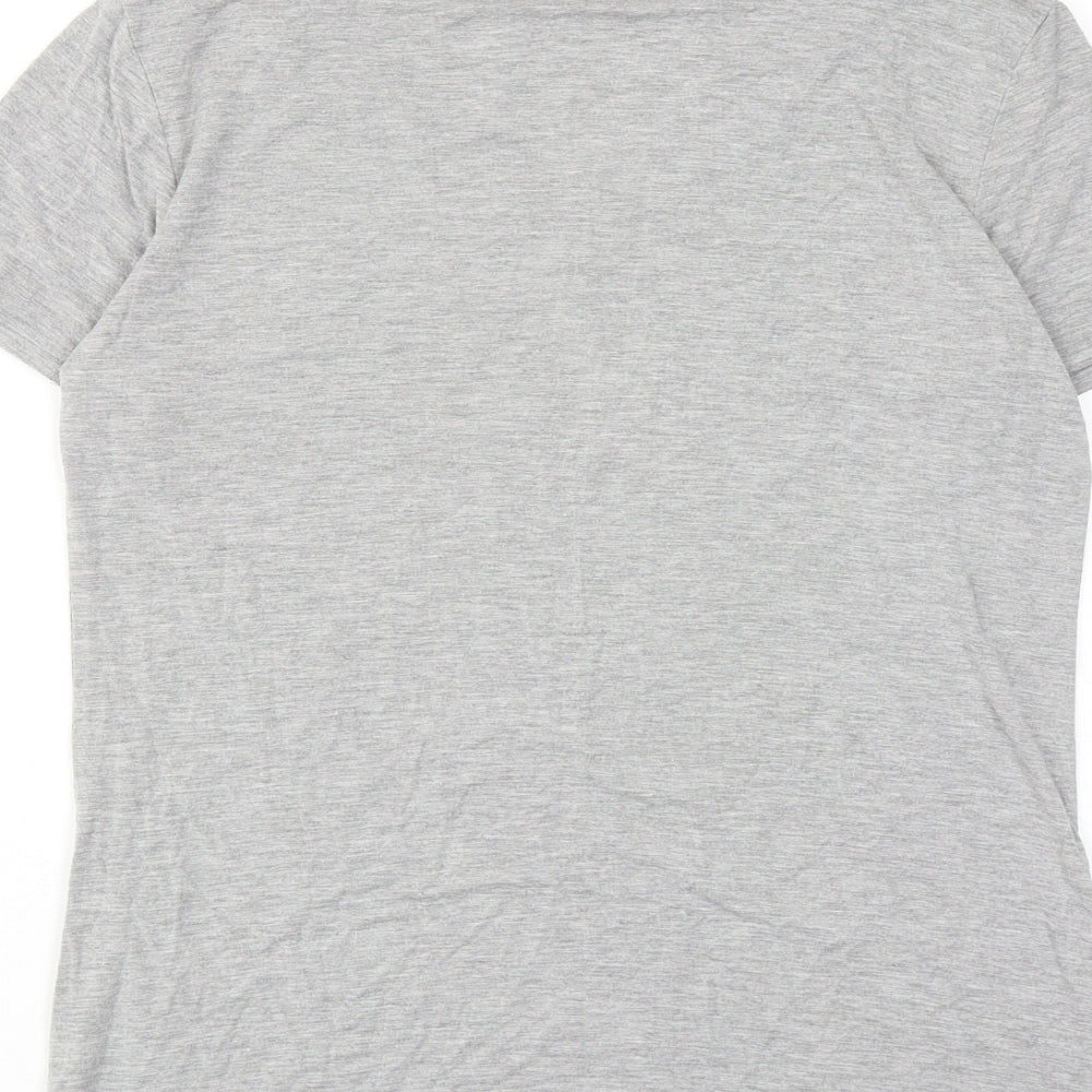 Womens UK Size S Fashion Grey Basic T-Shirt