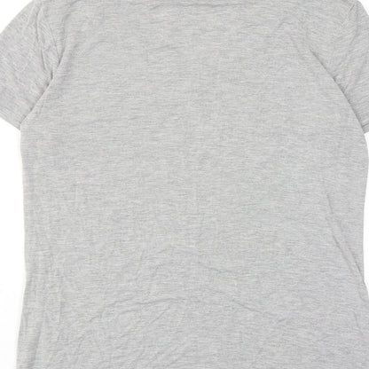 Womens UK Size S Fashion Grey Basic T-Shirt