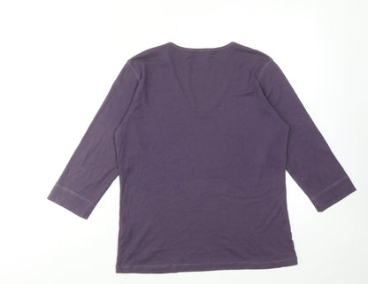 Womens UK Size M INTOWN Purple Basic Blouse